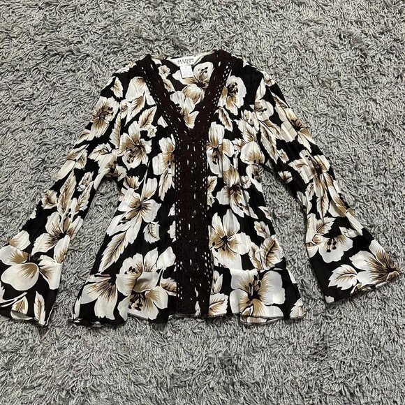 2000s Boho FairyCore Flare Sleeve Top Size S - Picture 1 of 5